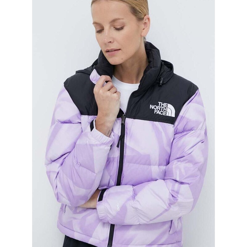 Péřová bunda The North Face 1996 RETRO NUPTSE JACKET dámská, fialová barva, zimní, NF0A3XEOUI61