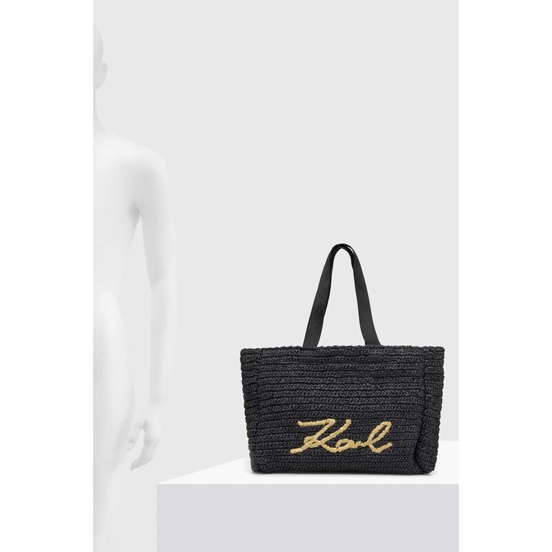 Plážová taška Karl Lagerfeld černá barva