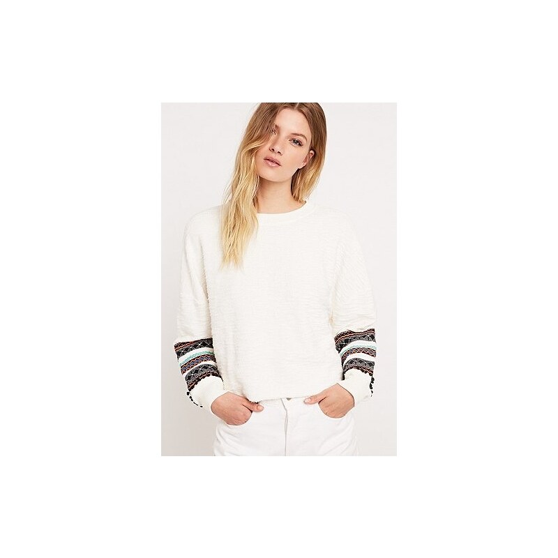 Staring at Stars Festival Trimmed Sweatshirt in White