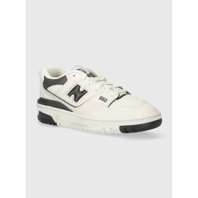 Dětské kožené sneakers boty New Balance GSB550BH bílá barva