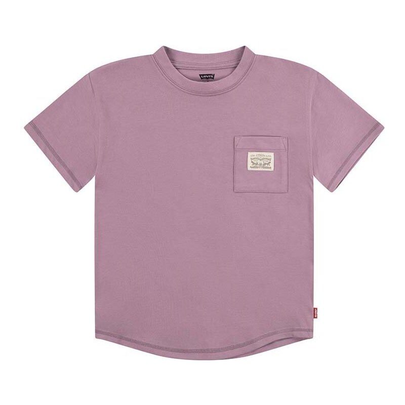 Dětské tričko Levi's vínová barva, s potiskem
