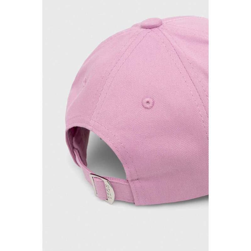 Bavlněná baseballová čepice BOSS fialová barva