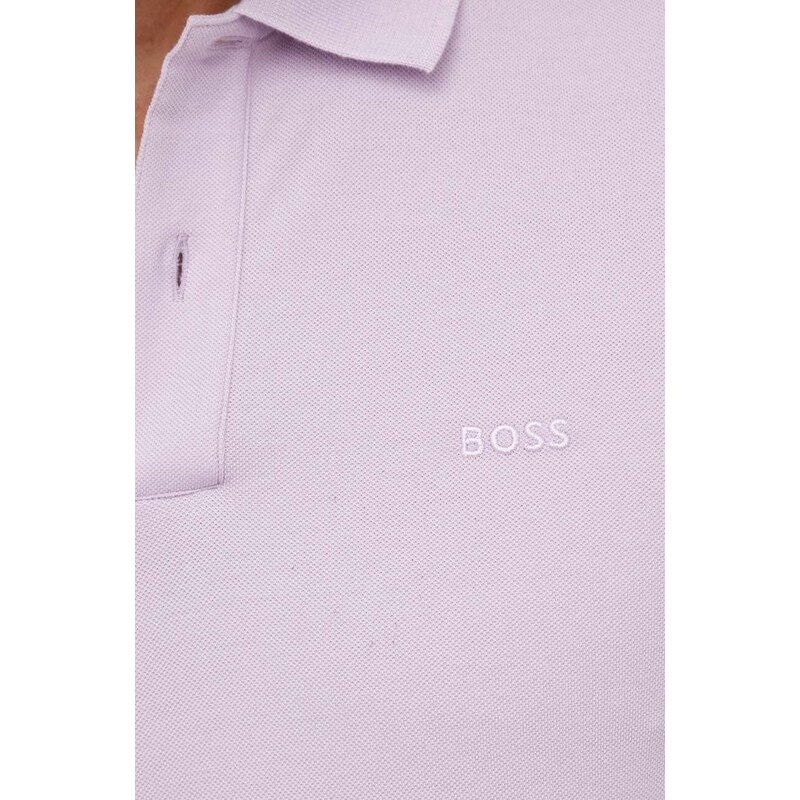 Bavlněné polo tričko BOSS béžová barva