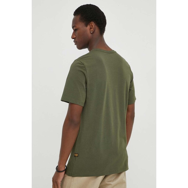 Tričko G-Star Raw zelená barva
