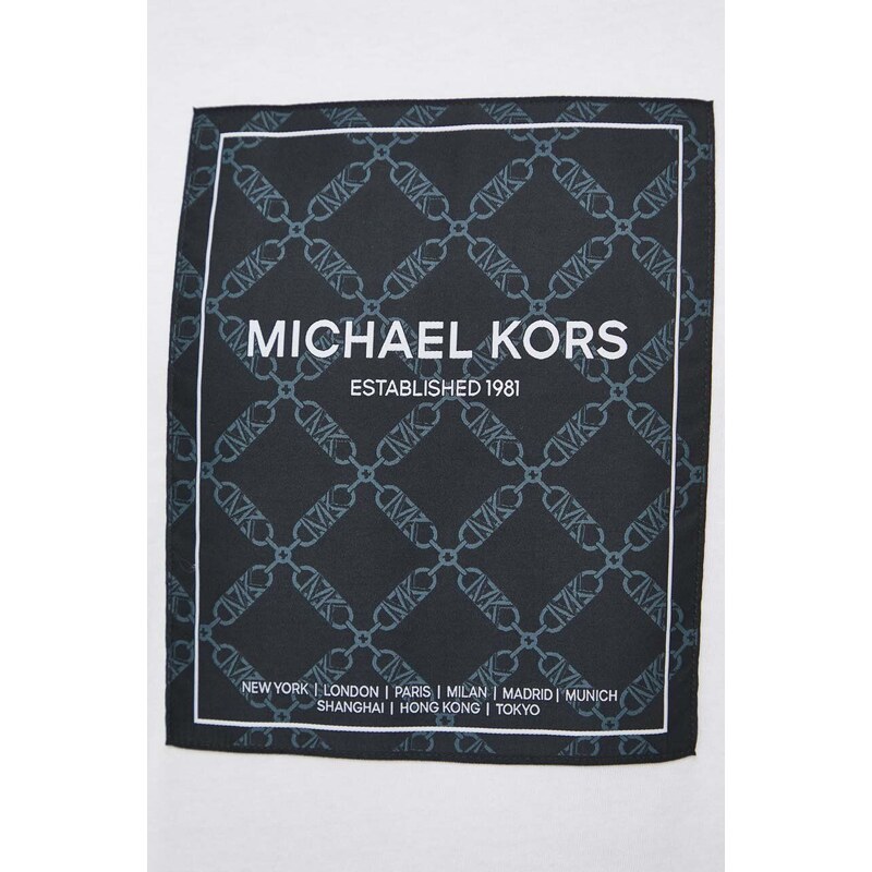 Bavlněné tričko Michael Kors bílá barva, s potiskem
