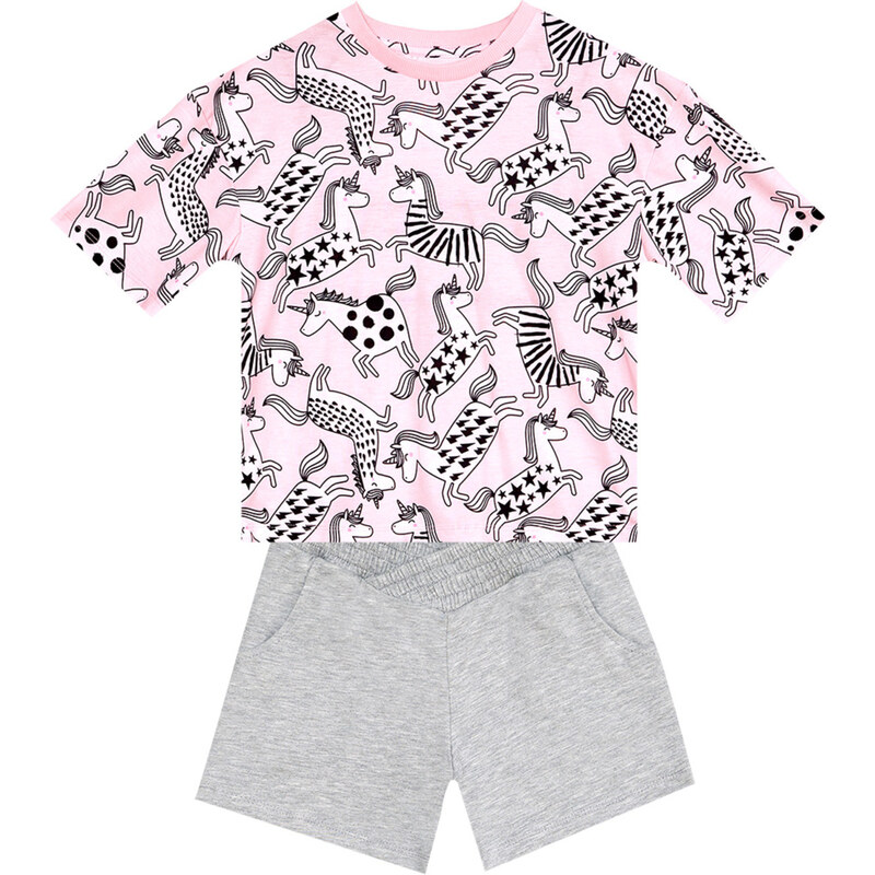 mshb&g Unicorn Gang Girls Kids T-Shirt Shorts Set