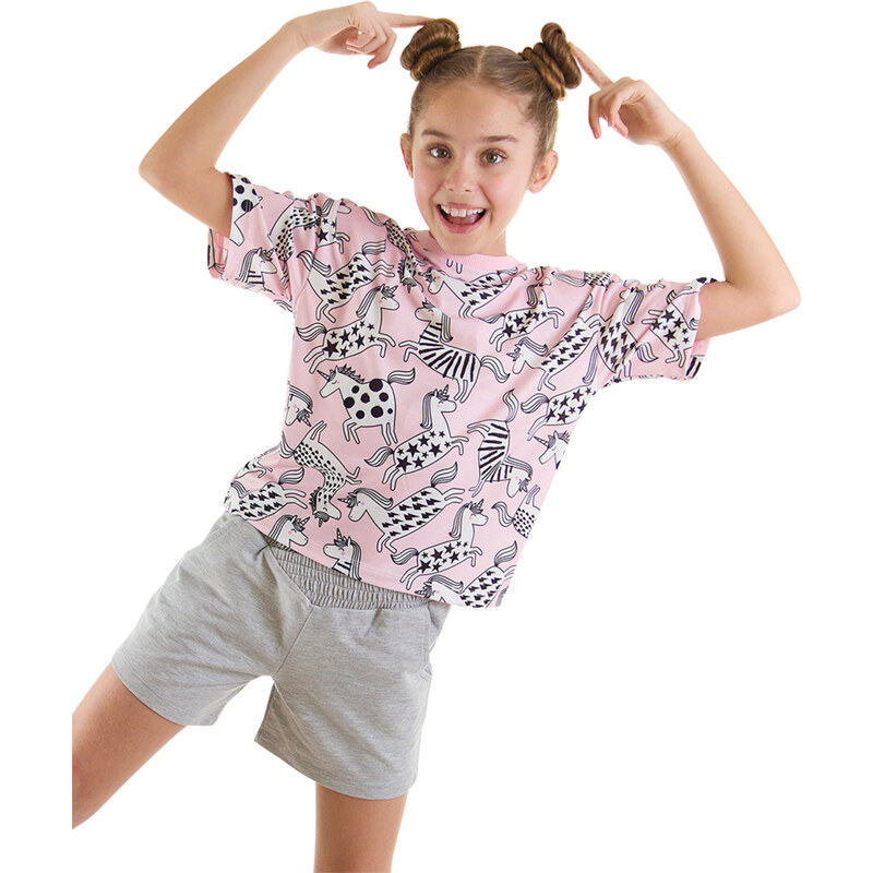 mshb&g Unicorn Gang Girls Kids T-Shirt Shorts Set