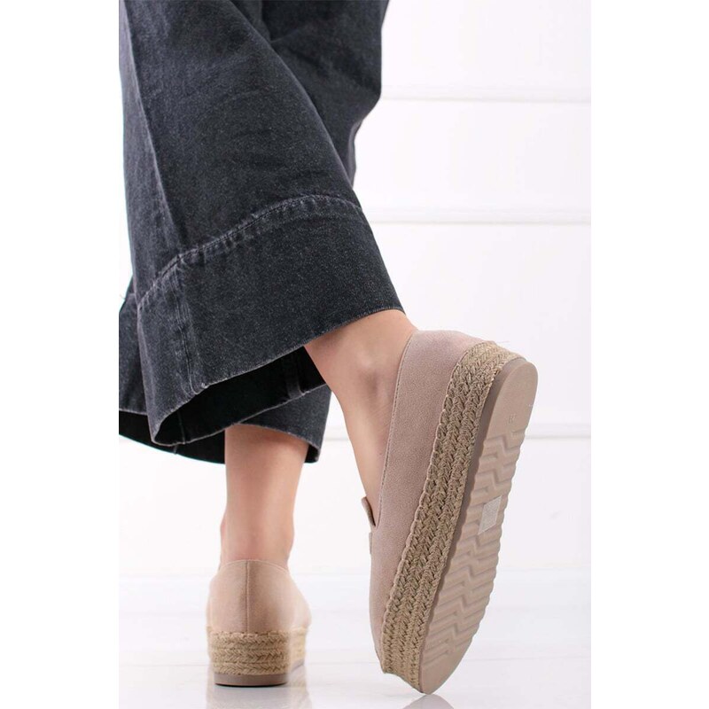 Bestelle Béžové platformové espadrilly Kora