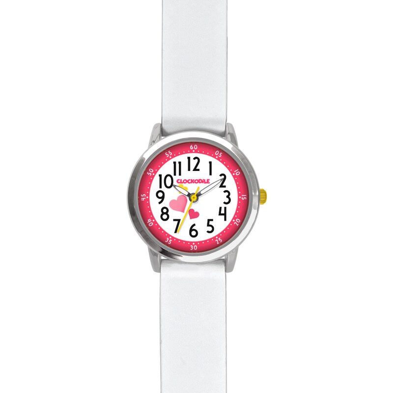 CLOCKODILE Růžové dívčí dětské hodinky se srdíčky a silikonovým 102319177