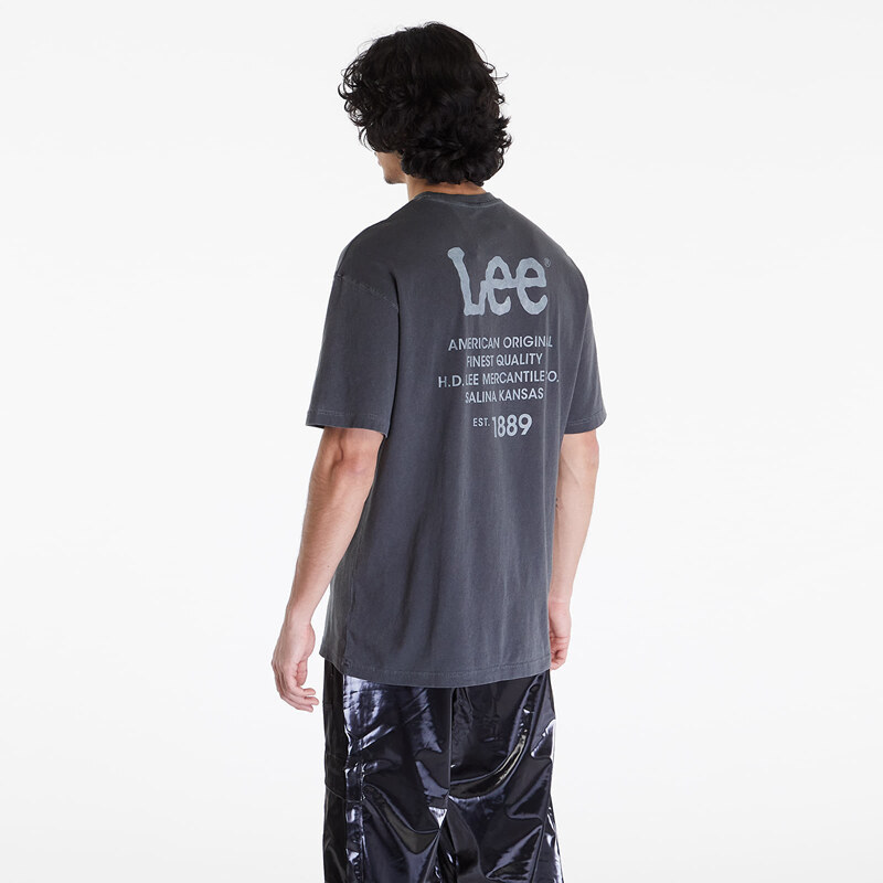Pánské tričko Lee Loose Logo Tee Washed Black