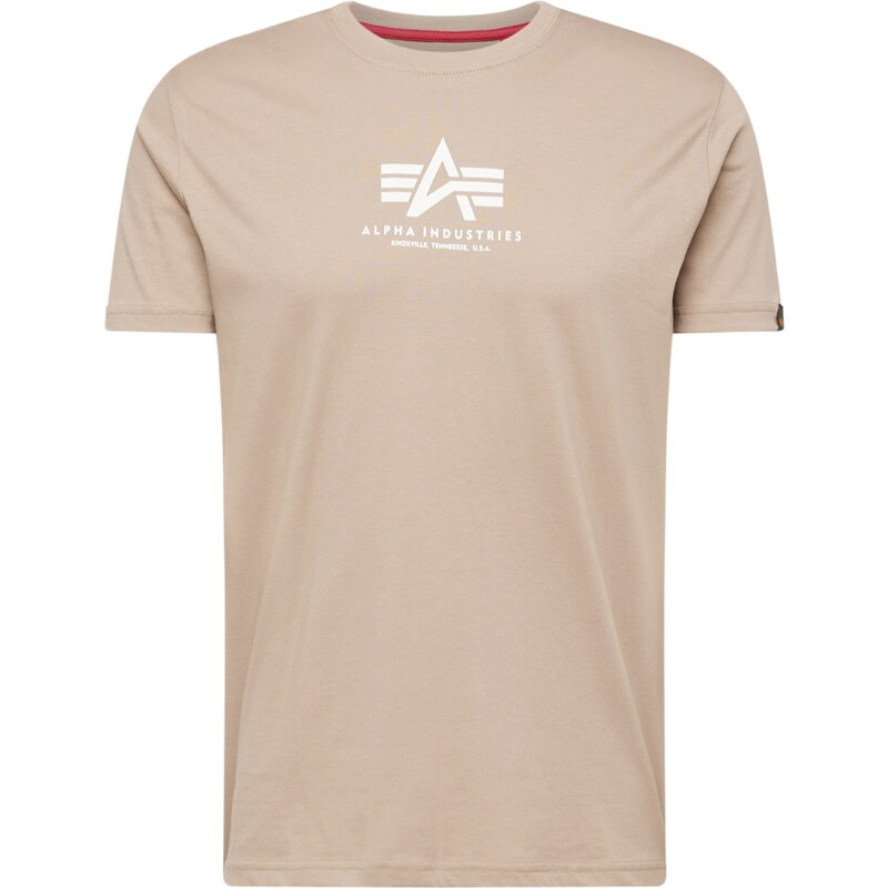 ALPHA INDUSTRIES Tričko béžová / bílá