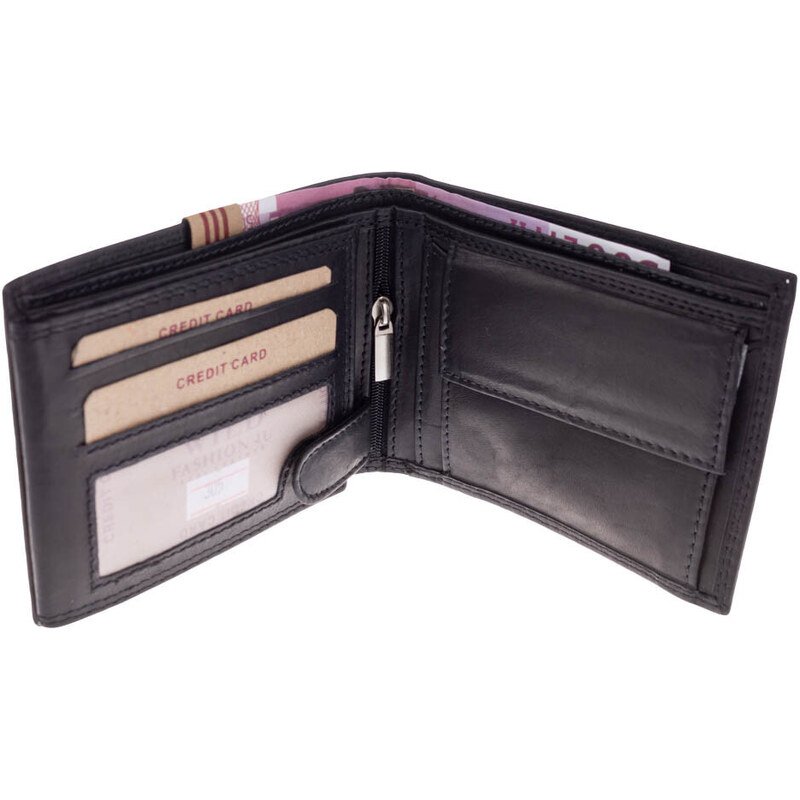 Pánská kožená peněženka - WILD Černá 6