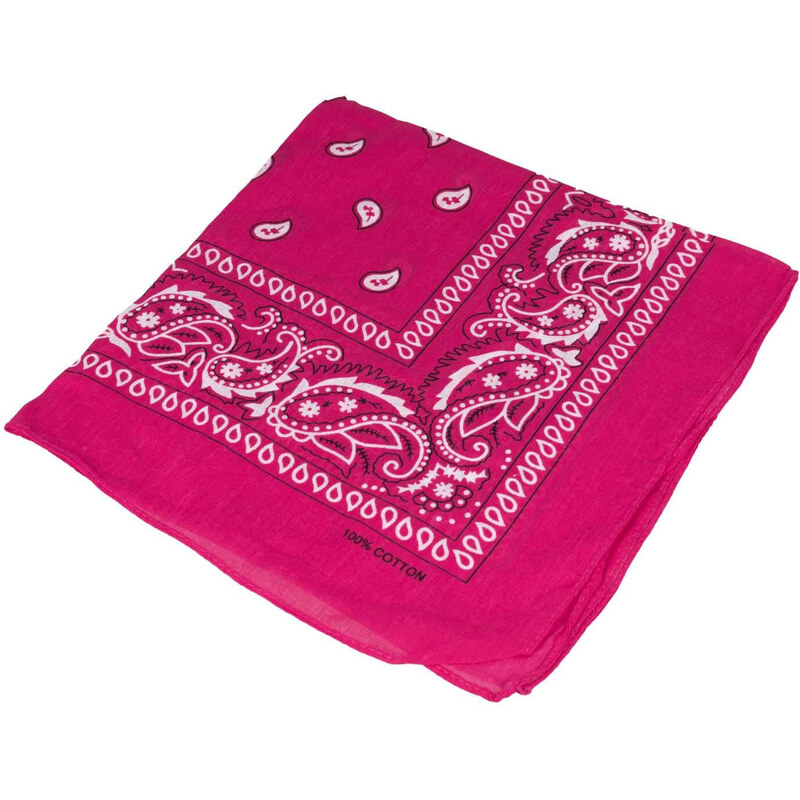 Šátek bavlněný, růžový se vzorem