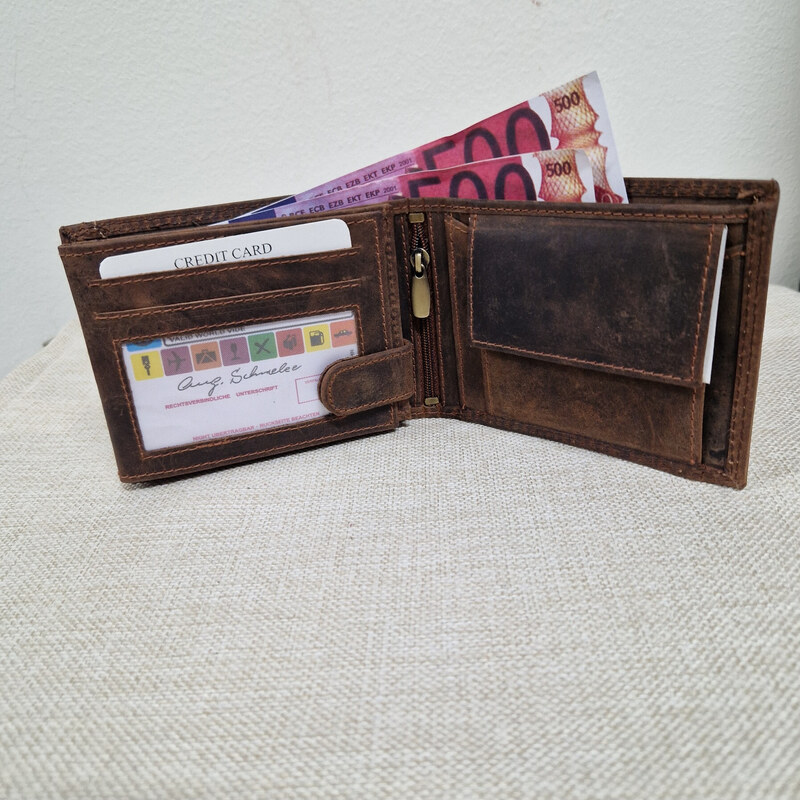 Pánská kožená peněženka WILD- hnědá