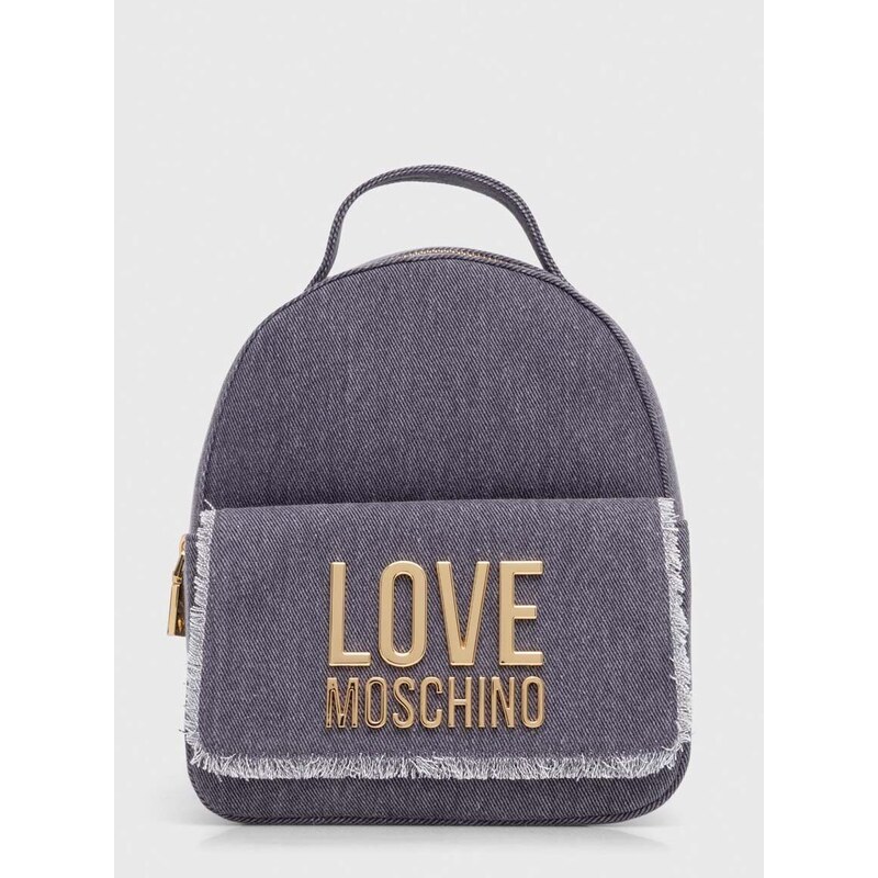 Bavlněný batoh Love Moschino fialová barva, s aplikací