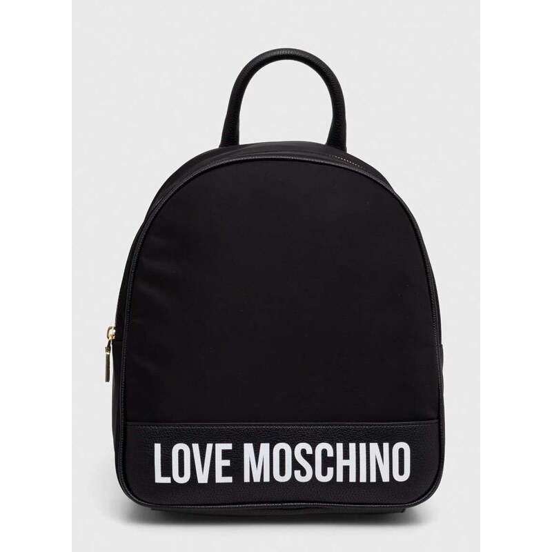 Batoh Love Moschino dámský, černá barva, malý, s potiskem