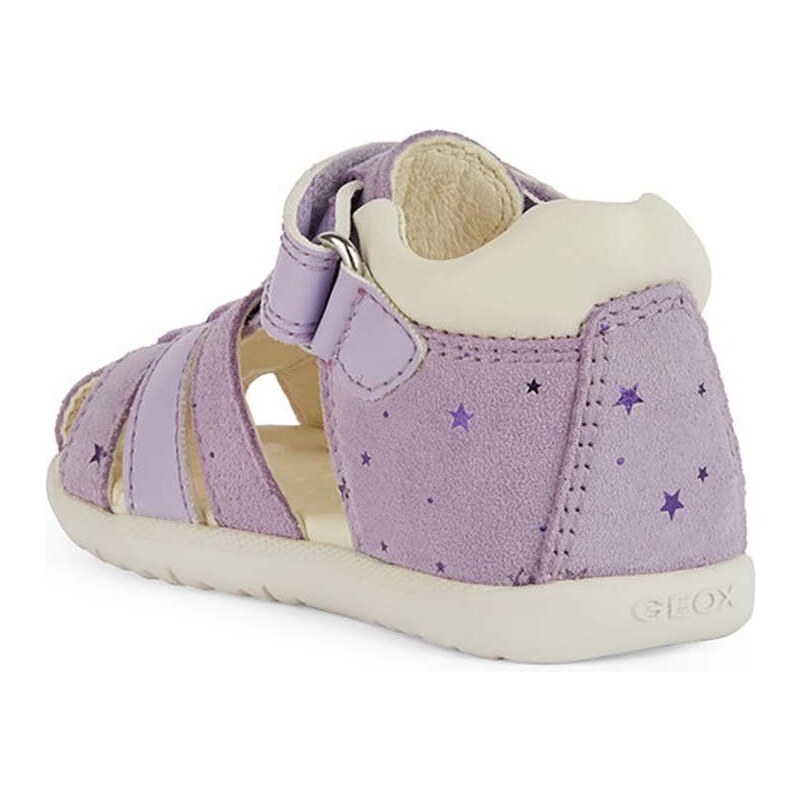 Dětské kožené sandály Geox SANDAL MACCHIA fialová barva