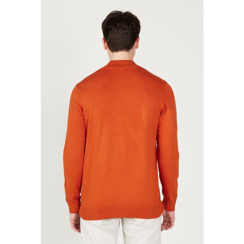 ALTINYILDIZ CLASSICS Men's Tile Standard Fit Normal Cut Half Turtleneck Knitwear Sweater.