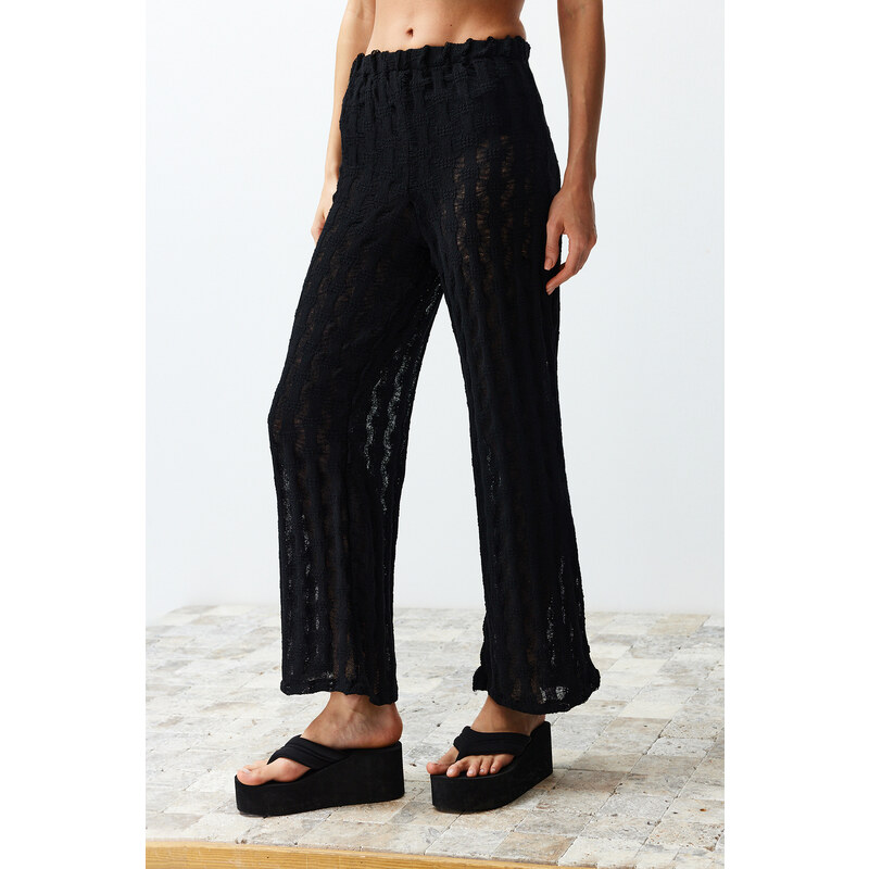 Trendyol Black Knitted Knitwear Look Trousers