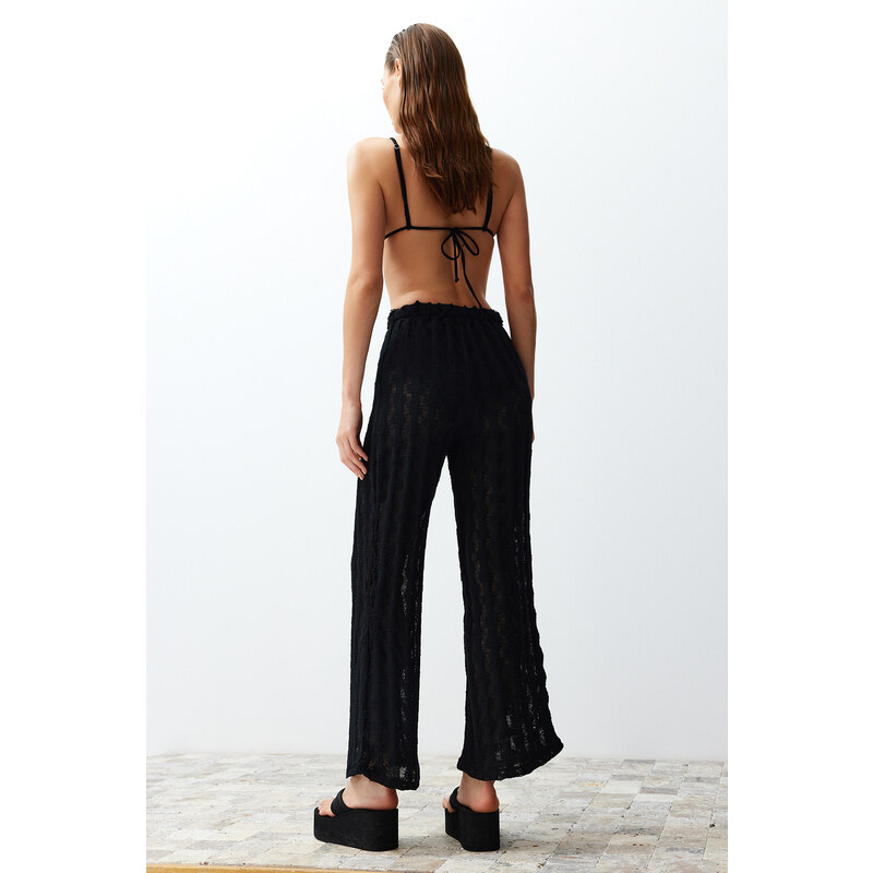 Trendyol Black Knitted Knitwear Look Trousers