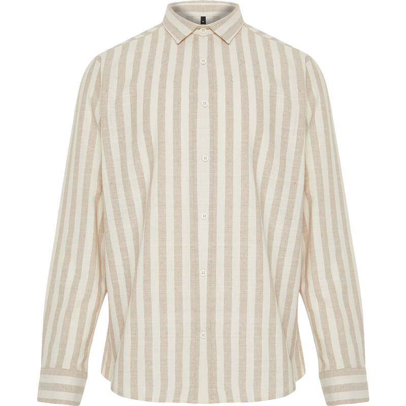 Trendyol Stone Regular Fit Striped Shirt