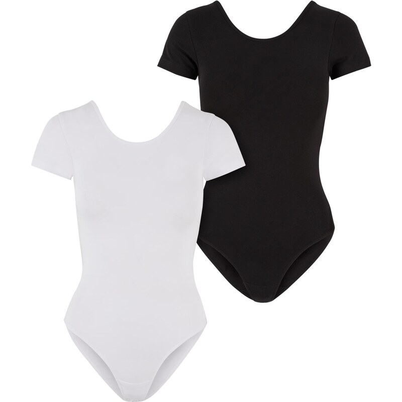 UC Ladies Dámské body Organic Stretch Jersey - 2-Pack bílé+černé