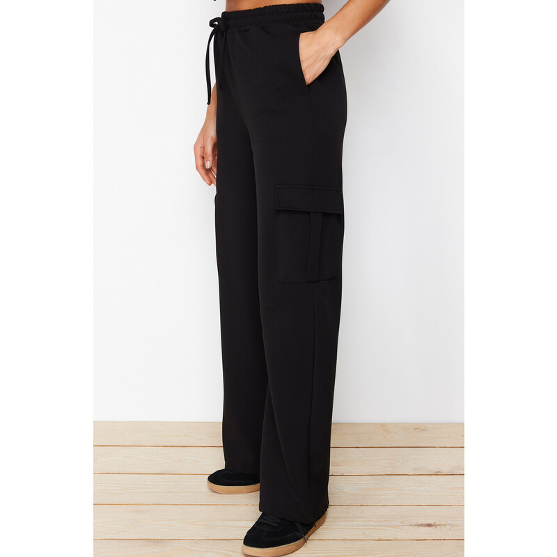 Trendyol Black Cargo Pocket Detail Regular/Straight Cut Trousers