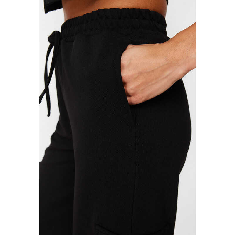Trendyol Black Cargo Pocket Detail Regular/Straight Cut Trousers