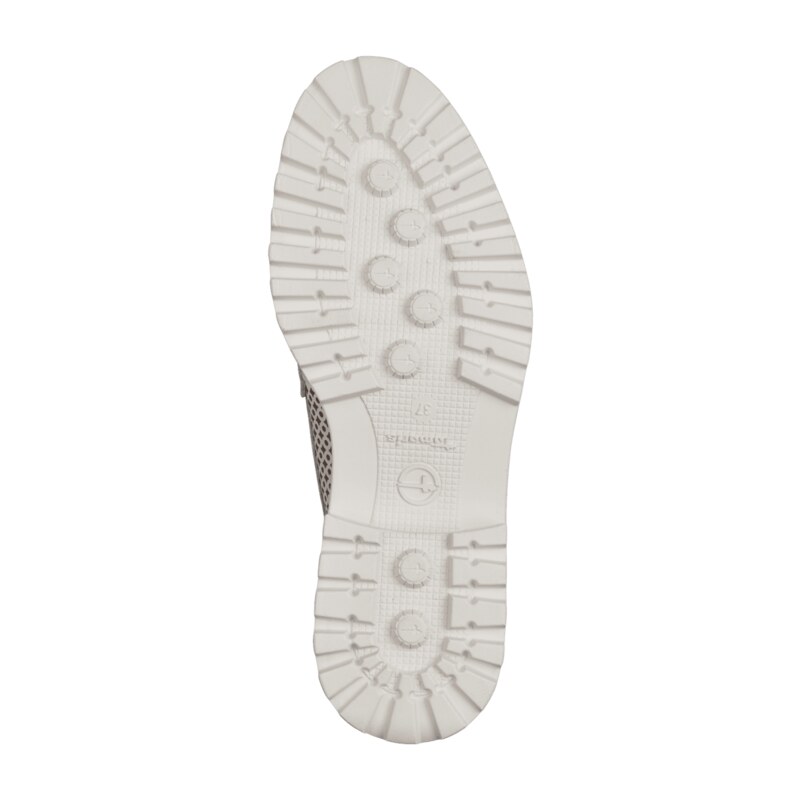 Dámské loafers s perforací na hrubé podešvi Tamaris 1-24707-42 bílá