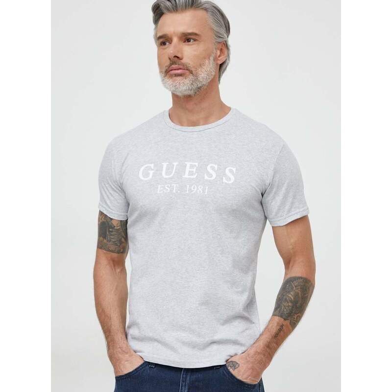 Tričko Guess šedá barva, s potiskem, U4RI22 K6YW0