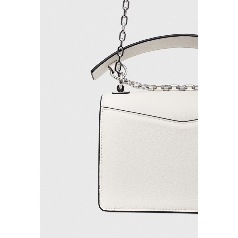 Kožená kabelka Karl Lagerfeld bílá barva