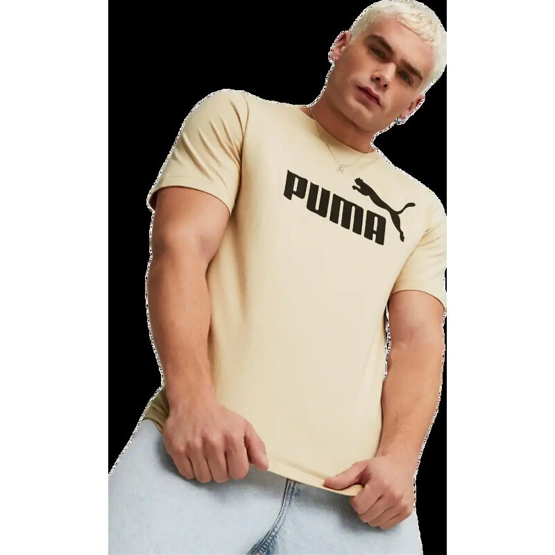 Pánské tričko Puma Essentials Logo béžové