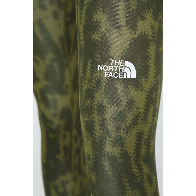 Sportovní legíny The North Face Flex dámské, zelená barva, vzorované, NF0A886RWI91
