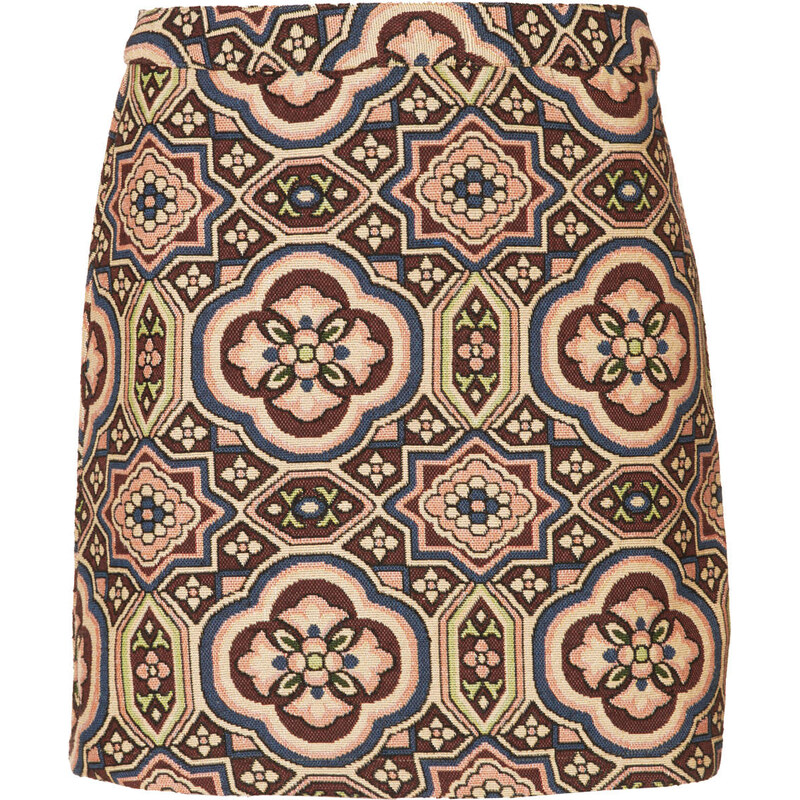 Topshop Folk Jacquard A-Line Skirt