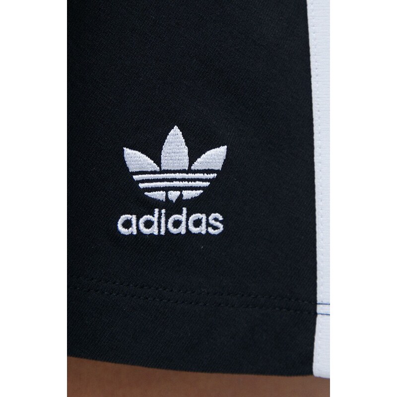 Sukně adidas Originals 3-Stripes černá barva, mini, áčková, IU2526