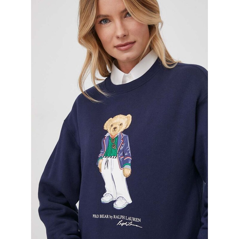 Mikina Polo Ralph Lauren tmavomodrá barva, vzorovaná