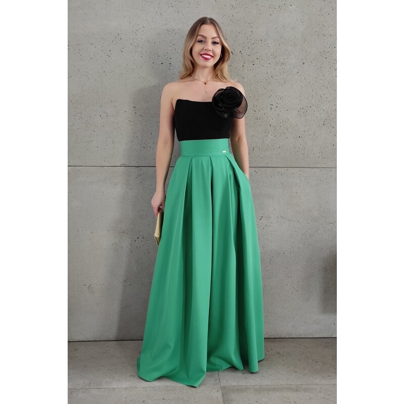 Parisse Zelená dlouhá sukně 90357811
