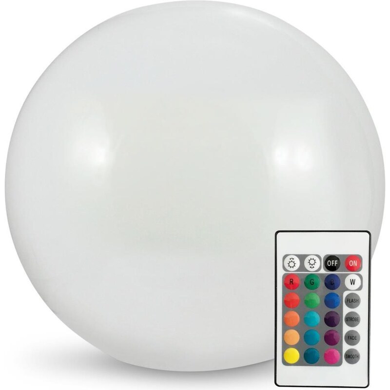Polux LED RGBW Solární lampa BALL LED/1,2V pr. 40 cm IP65 + dálkové ovládání SA1882