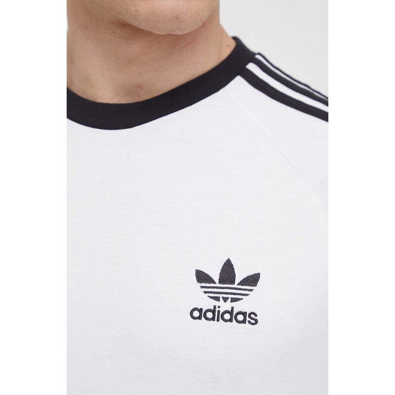 Bavlněné tričko s dlouhým rukávem adidas Originals bílá barva, IA4879