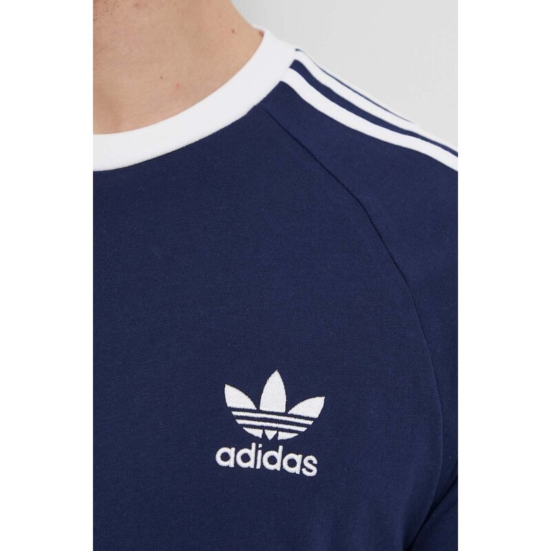 Bavlněné tričko adidas Originals Adicolor Classics 3-Stripes tmavomodrá barva, IA4850