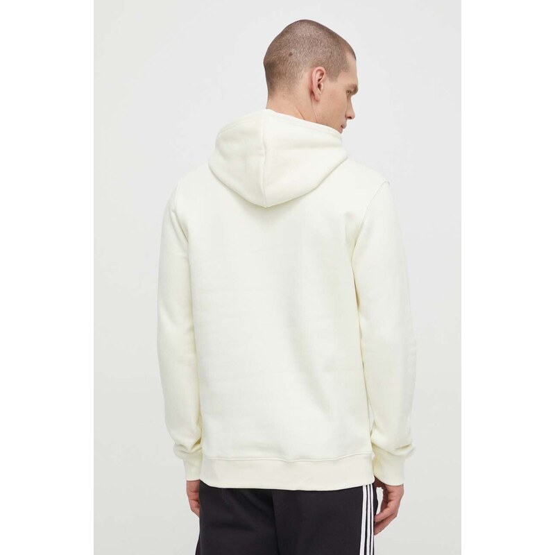 Mikina adidas Originals Trefoil Essentials Hoody pánská, béžová barva, s kapucí, hladká, IR7790