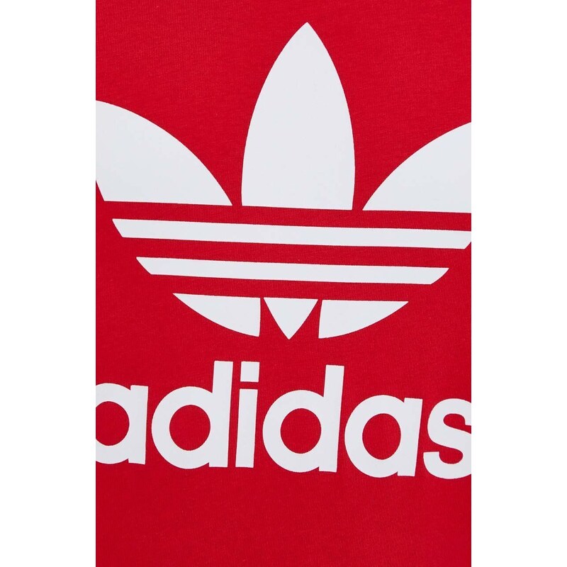 Bavlněné tričko adidas Originals Trefoil červená barva, s potiskem, IR8009