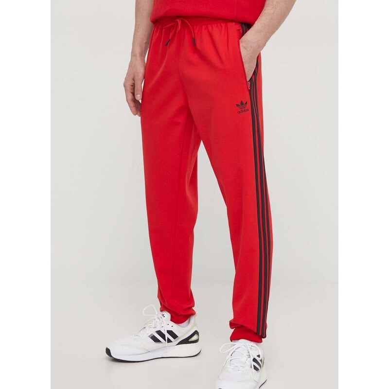 Tepláky adidas Originals červená barva, s aplikací, IS2808