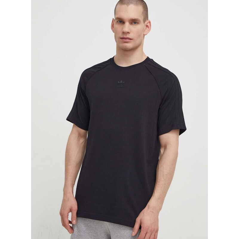 Bavlněné tričko adidas Originals černá barva, s potiskem, IR9450