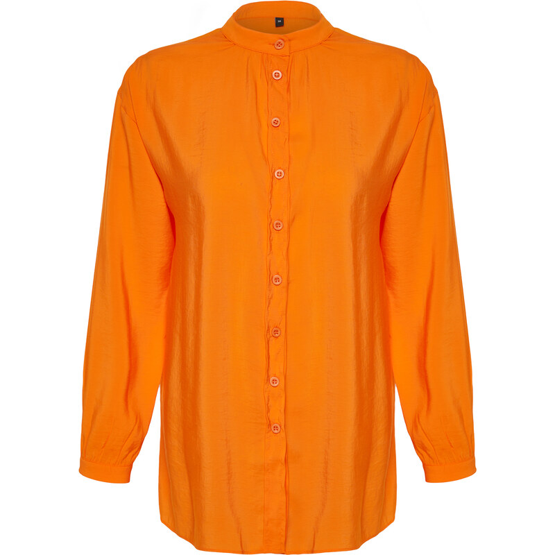 Trendyol Orange Judge Collar Woven Shirt