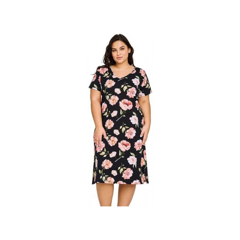 Taro Peony 3160 01 Noční košilka 2XL černá