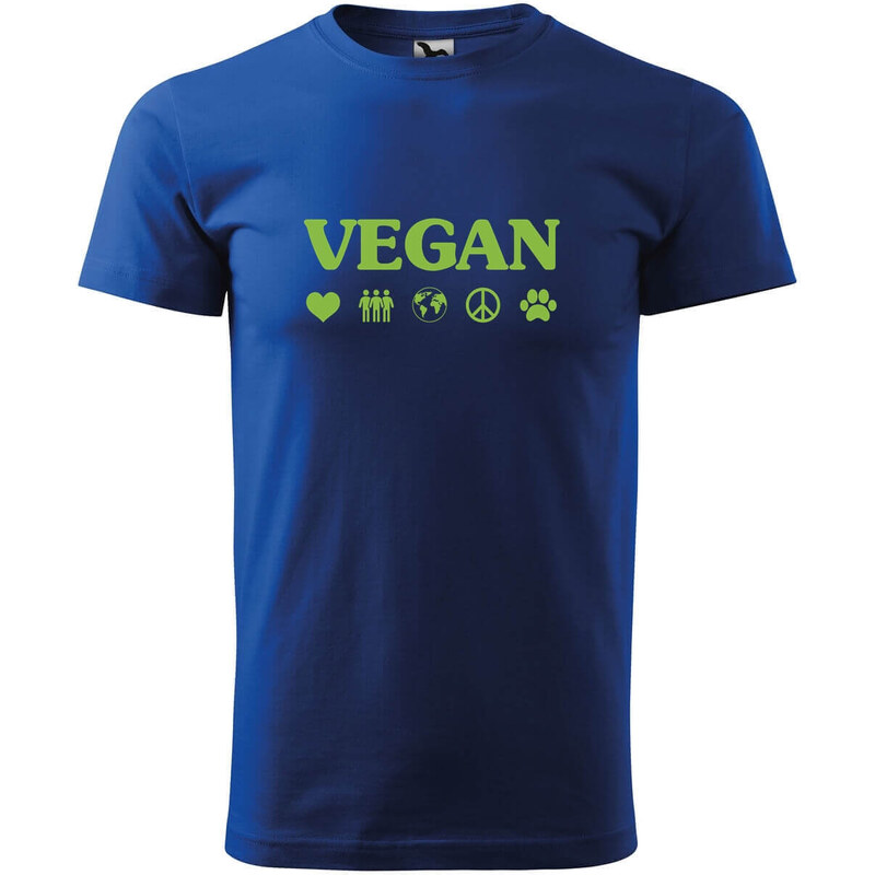 Super plecháček Pánské tričko s potiskem Vegan symboly