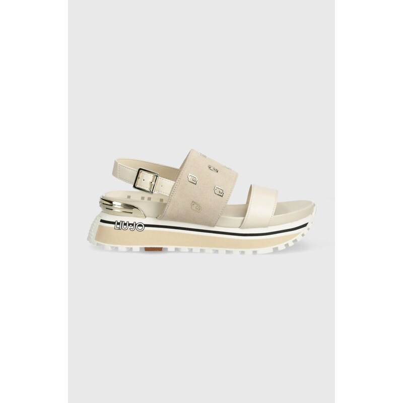 Sandály Liu Jo LIU JO MAXI WONDER SANDAL 08 dámské, béžová barva, na platformě, BA4109PX310S3191