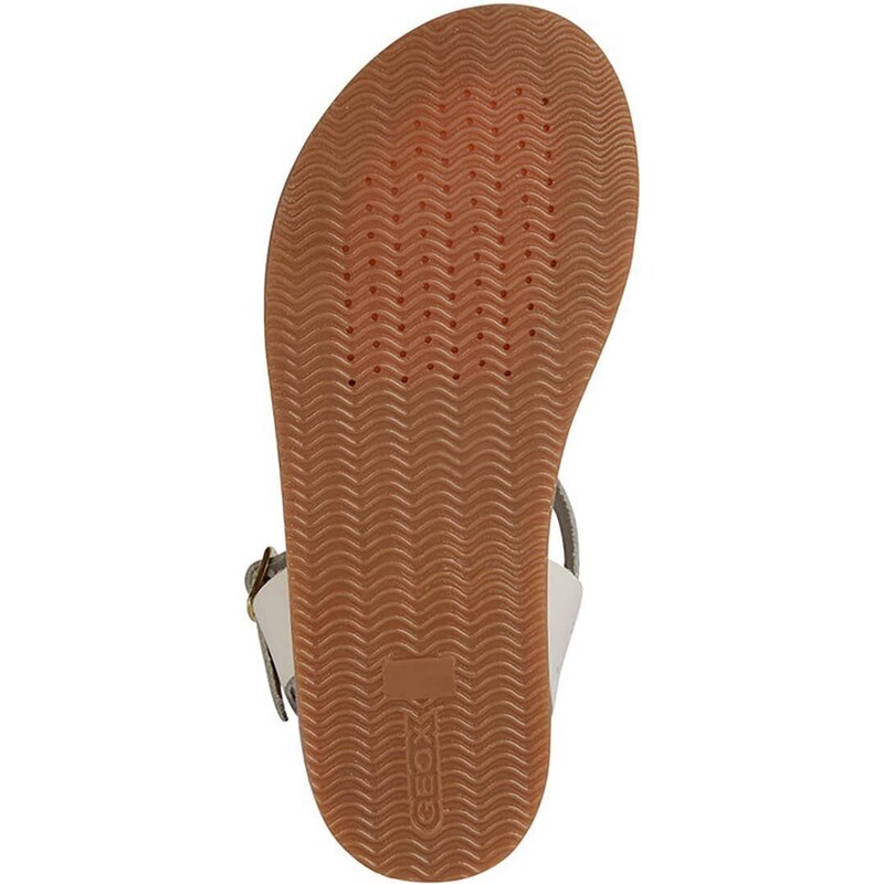 Dětské kožené sandály Geox zlatá barva