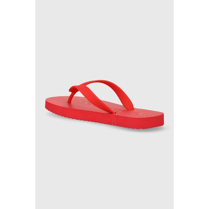 Žabky Tommy Jeans TJM BEACH FLIP FLOP pánské, červená barva, EM0EM01392
